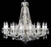 Preciosa lámpara de araña de cristal con 16 bombillas, ideal, por ejemplo, para colocar sobre una mesa de comedor, en un restaurante, etc.