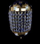 Basket wall light made of cobalt glass