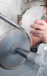 The glass parts of the lamp are hand-cut