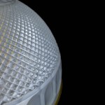 View of the surface treatment of the glass lampshade