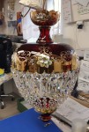 Chandelier in the shape of a ruby egg - workshop assembly