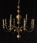 12-arm Dutch chandelier made of stained brass - otherwise illuminated