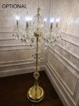 6-arm lamp decorated with large clear crystal glass almonds