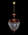 Ruby red crystal basket lamp with ceiling rose