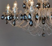 Detail of crystal trimmings imitating brown crystals of smoky quarz