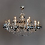 Overall view of the smoky crystal glass chandelier