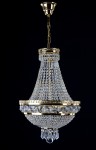 Gold strass chandelier including a ceiling rose