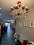 Demonstration of a chandelier in the interior of a hairdresser