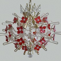 Lámparas de diseño decoradas con flores de cristal hechas a mano