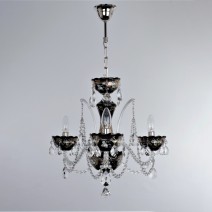 Lámparas de cristal negro decoradas con esmalte de alta calidad sobre fondo plateado
