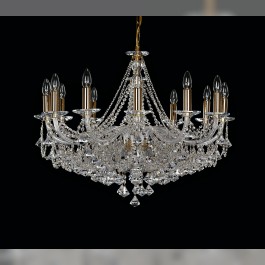 12-bulb chandelier with diamond trimmings pattern Preciosa (called pyramids)