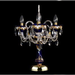 Lámpara de mesa decorativa de cristal azul «azul real»