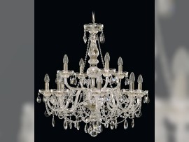 12-arm chandelier - silver metal and silver painting Dimensions (W x H): 80 x 80 cm