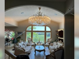 An example of a large Theresian chandelier in an apartment interior