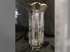 One of the possible chandelier vases with gold rim and engraving