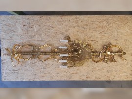 2,3 m High brass wall light
