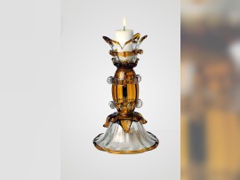 Candelabro de cristal de Murano en dos tonos