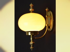 Art deco wall lamp with opal ball