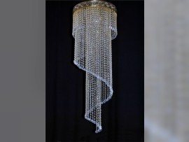 Lámpara de araña en espiral con pedrería para montar directamente en el techo