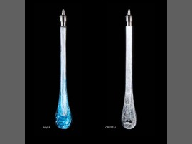 Detail of glass drops - blue (AQUA) & clear crystal (W x H) 45mm x 280mm / 1.77" x 11.02" Weight: 280 g