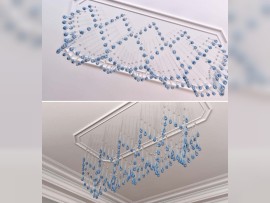 CHANDELIER - AQUA 12 (W x D x H): 215.4 x 83.2 x 83.7 cm/ 84.64" x 32.68" x 33.07"   "view from the bottom"