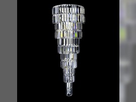 Aplique grande con prismas de cristal apagado