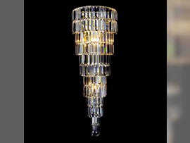 Aplique grande con prismas de cristal - iluminado