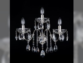 Aplique con almendras de cristal que forma un conjunto con las lámparas de araña, código N-6460-3-NK