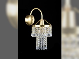 Aplique con forma de cesta STRASS —de latón mate— que forma un conjunto con las lámparas de araña., 18 x 41 cm / 1 bombilla, código N-7110-1-ZM