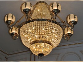 large residential basket chandelier - detail