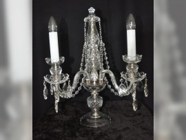 The crystal candelabra (table lamp) with 3 glass arms