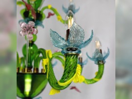 Pétalos de color turquesa que imitan a un iris.