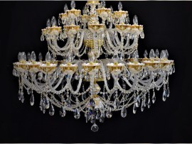 The lower part of a large pendant white lamp