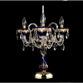 Lámpara de mesa decorativa de cristal azul «azul real»