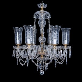 Lámparas de cristal con jarrones de cristal decorados con grabados artísticos