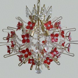 Lámparas de diseño decoradas con flores de cristal hechas a mano