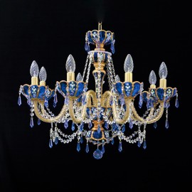 Lámparas de cristal de colores de estilo palaciego, fabricadas con cristal moldeado artístico «GOLD &amp; COLOR»