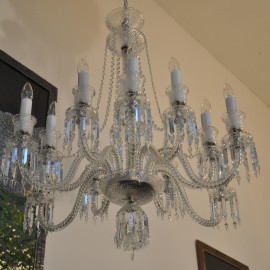 Lámpara de araña de cristal de 12 brazos estilo Baccarat