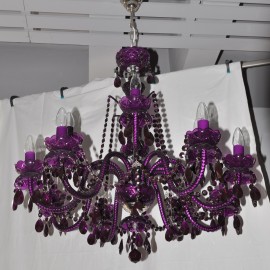 Lámparas de araña modernas y originales a todo color con brazos de cristal