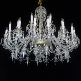 Lámpara de araña de cristal de Bohemia de Baccarat de 24 brazos con campanas de cristal