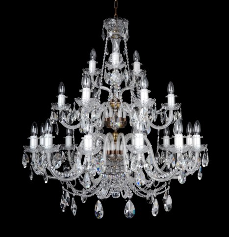 Lámpara de araña de cristal de 21 brazos, de diseño práctico y con estructura metálica marrón, ideal para el vestíbulo más pequeño de una casa
