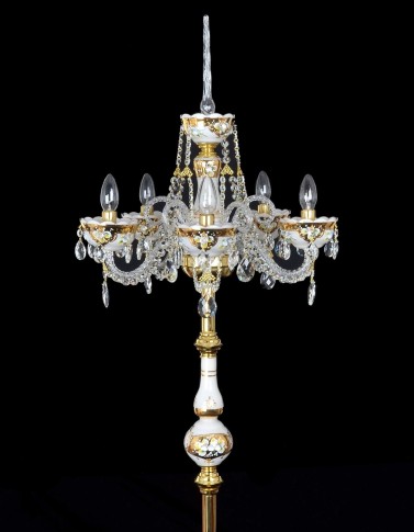 Luxury floor lamp with opal white glass