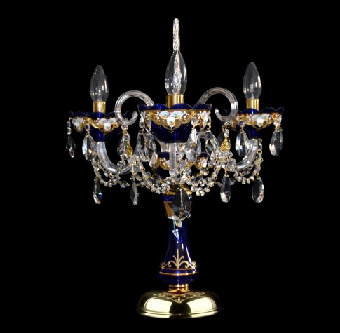 Lámpara de mesa decorativa de cristal azul «azul real»