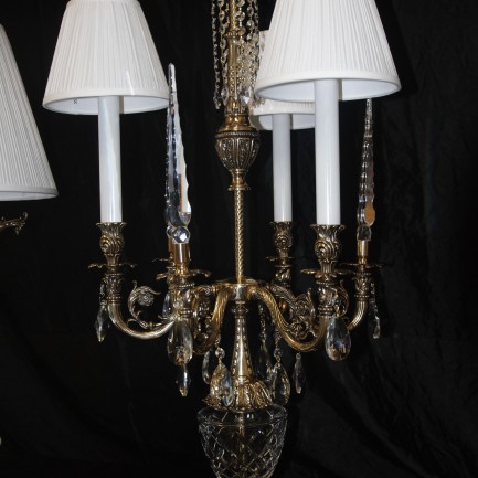 Lámpara de mesa alta con 3 puntas de cristal - detalle 1