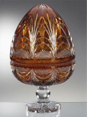 Jantarové sklo - ručně broušené křišťálové vejce jako mistra Fabergého Jantarové sklo - ručně broušené křišťálové vejce jako mistra Fabergého