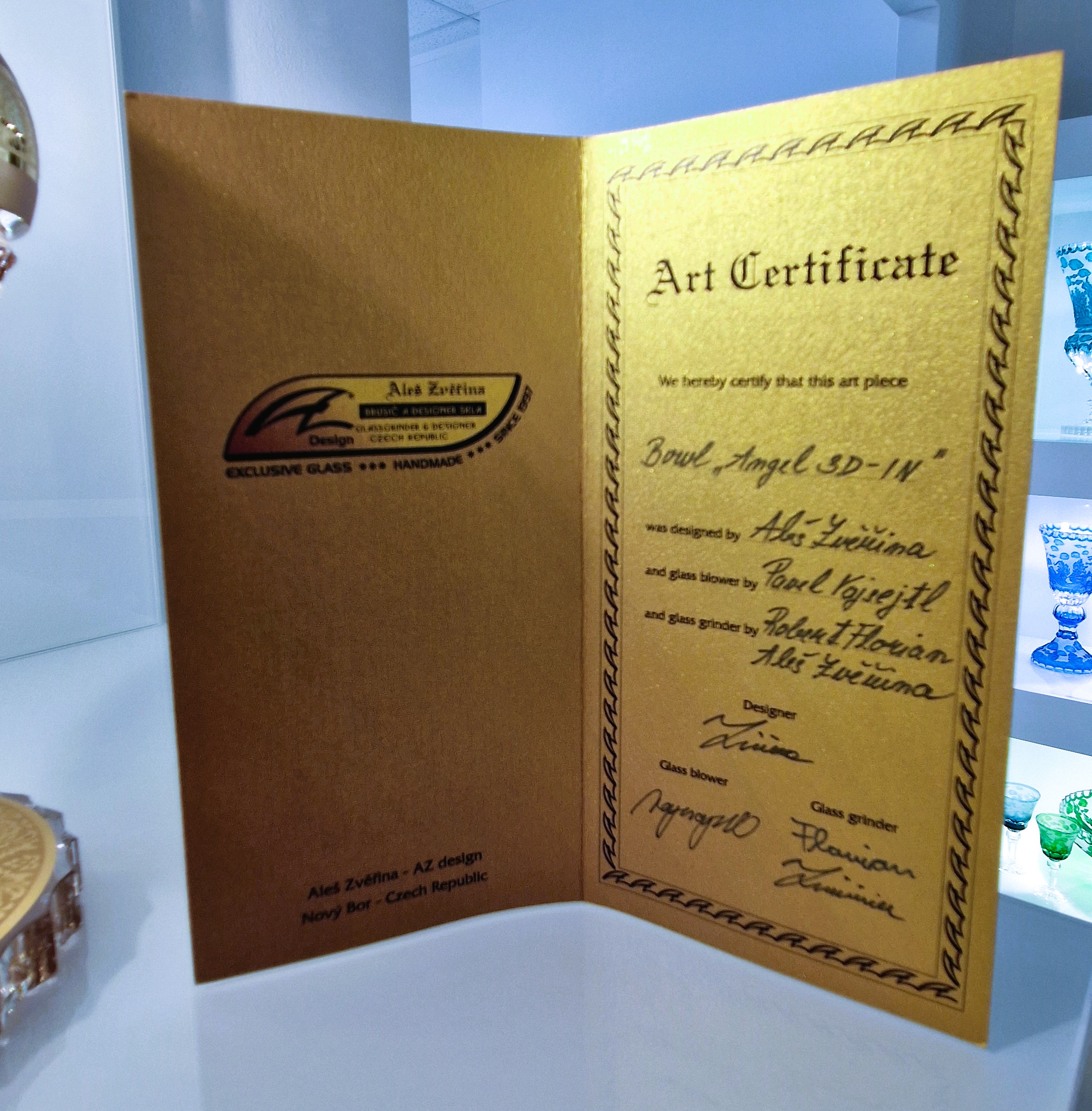 Certificate of Origin of Art Glass